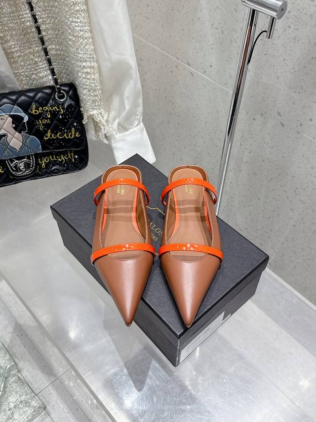 Malone Souliers 半拖鞋面采用进口牛皮 羊皮内里 进口真皮大底平底 高跟8.5cm码数 35-42 40 41 42定制不退换