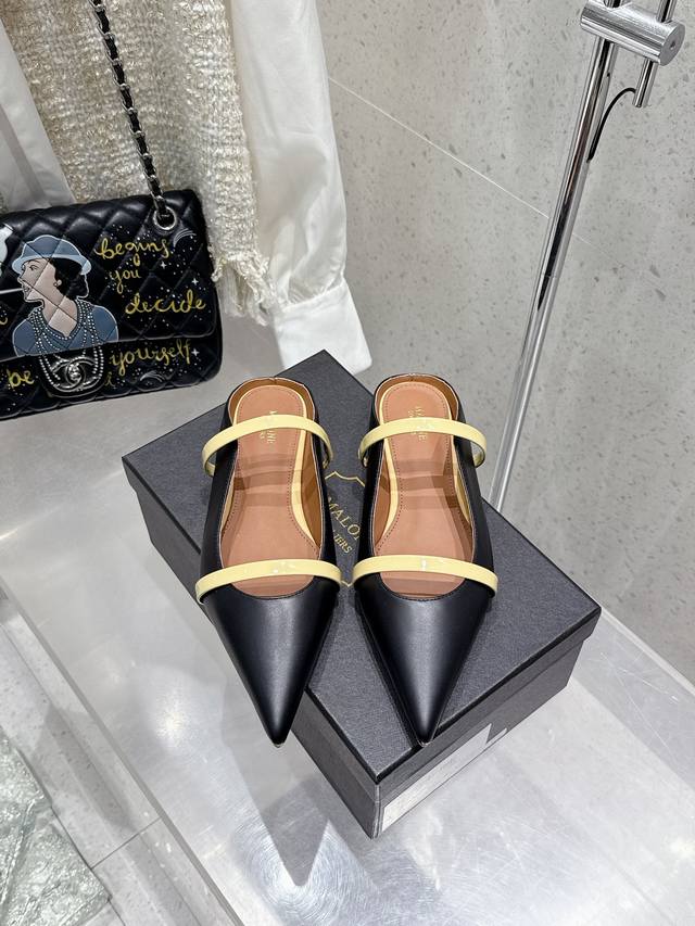 Malone Souliers 半拖鞋面采用进口牛皮 羊皮内里 进口真皮大底平底 高跟8.5cm码数 35-42 40 41 42定制不退换
