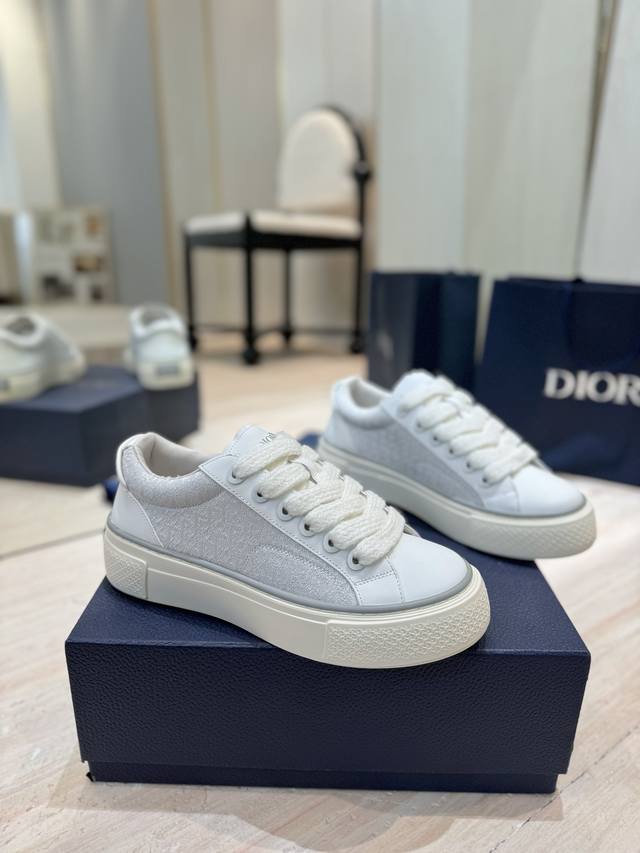 出厂价： 顶级版本 迪奥 2025高定系列新款男鞋 CD 果冻色平底休闲鞋 Dior and STONE ISLAND B33圆头系带帆布滑板鞋 明星同款Obl