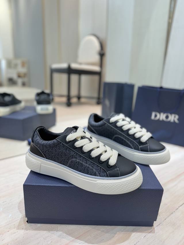 出厂价： 顶级版本 迪奥 2025高定系列新款男鞋 CD 果冻色平底休闲鞋 Dior and STONE ISLAND B33圆头系带帆布滑板鞋 明星同款Obl