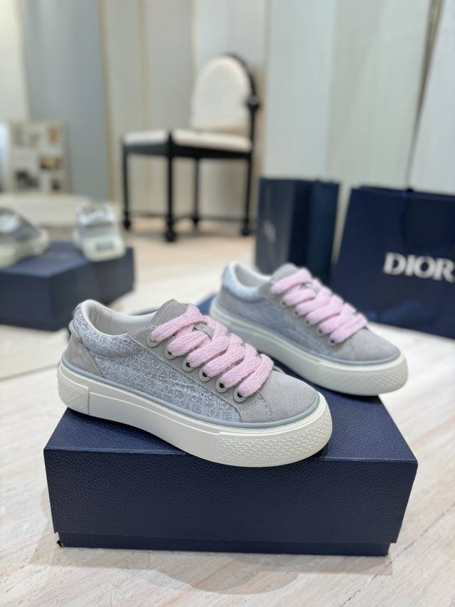 出厂价： 顶级版本 迪奥 2025高定系列新款男鞋 CD 果冻色平底休闲鞋 Dior and STONE ISLAND B33圆头系带帆布滑板鞋 明星同款Obl