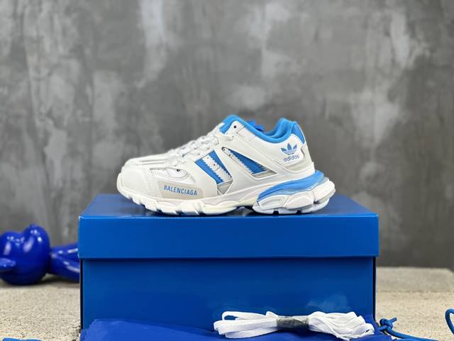 巴黎世家 三代户外概念鞋 Balenciaga X adidas Sneaker Tess s.Gomma MAILLE WHITE ORANGE 纯原版本 原