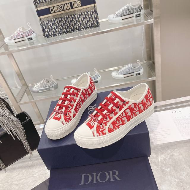 出厂： size：35-41 41码订做不退换 Dior迪奥 刺绣 系列. 图案系带平底休闲鞋