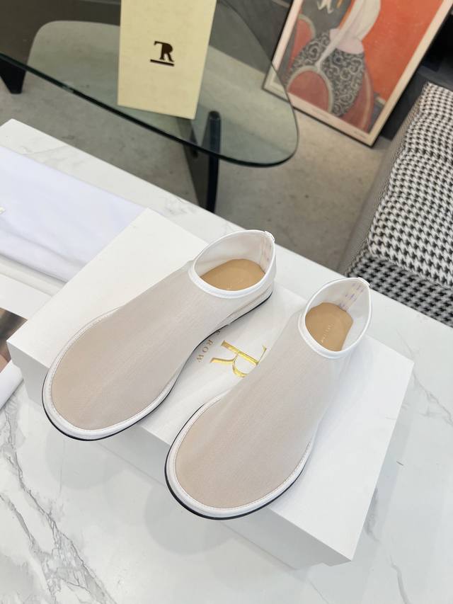 高品质出品 The row2024新款小众法式网纱女真皮鞋，超级透气的一双平底鞋，这双简直就是年度梦中情鞋 年度必入高级感从里到外散发了 一定要入面料：原版材质