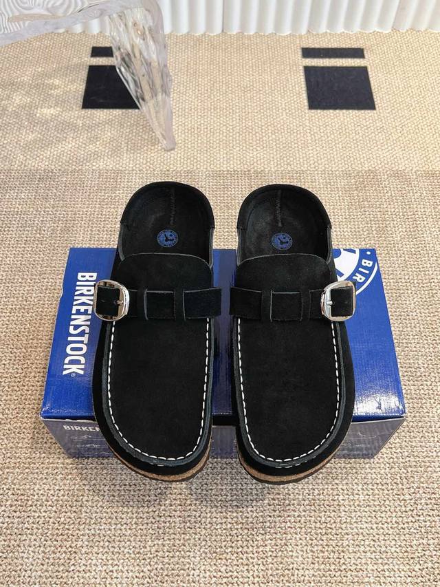 情侣款Birkenstock 勃肯 包头半拖鞋人体工程学设计 软木乳胶鞋床 轻便舒适 脚感满分 脚蹬上就能走 穿脱超方便。码数：35-45