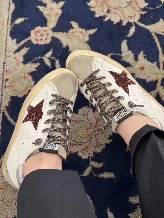 现货长期做货.订单询价 豹纹带银尾红星情侣款.原版复刻牛里高版本.低端勿扰！ 2025新款 ggdb star 小脏鞋黄金鹅脏脏鞋高版本男女情侣款单鞋Golde