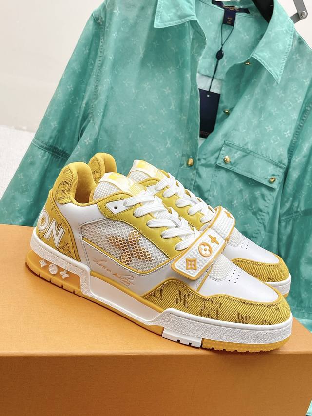 橙子出厂价 Louis Vuitton 路易威登 LV Trainer 魔术贴运动鞋板鞋 休闲复古篮球鞋 情侣款Virgil Abloh亲自操刀设计，向篮球鞋设