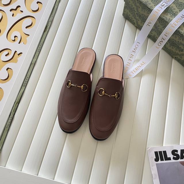 橙子出厂价 GUCCI 古驰春夏新款 经典马衔扣包头半拖 穆勒鞋 平底鞋码数：35-43