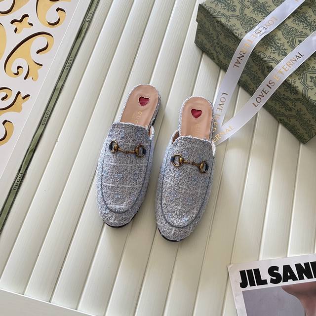橙子出厂价 GUCCI 古驰春夏新款 经典马衔扣包头半拖 穆勒鞋 平底鞋码数：35-43