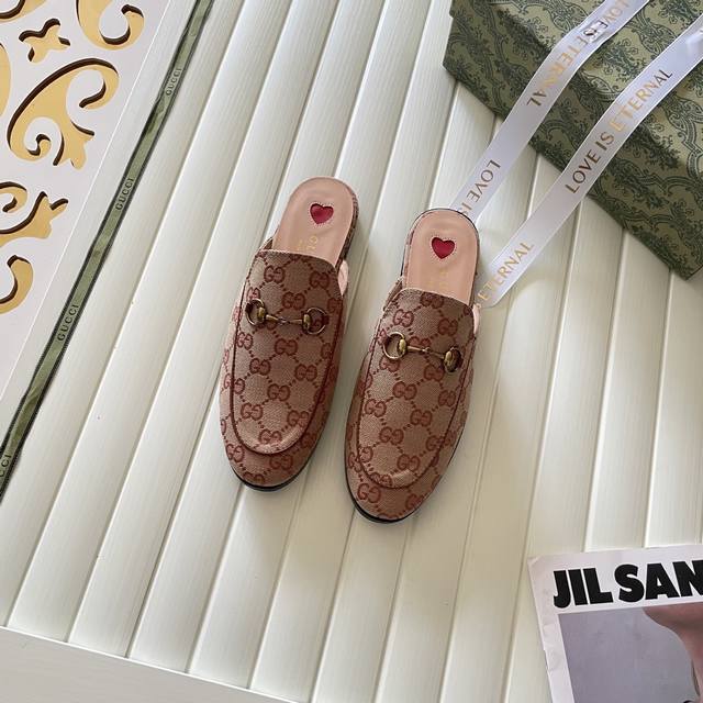 橙子出厂价 GUCCI 古驰春夏新款 经典马衔扣包头半拖 穆勒鞋 平底鞋码数：35-43