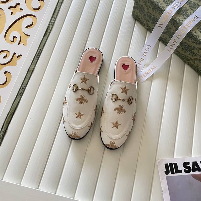 橙子出厂价 GUCCI 古驰春夏新款 经典马衔扣包头半拖 穆勒鞋 平底鞋码数：35-43