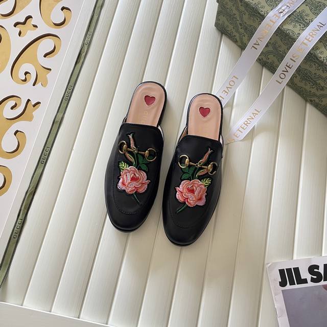橙子出厂价 GUCCI 古驰春夏新款 经典马衔扣包头半拖 穆勒鞋 平底鞋码数：35-43