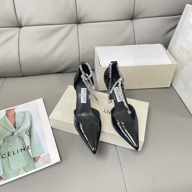 出厂： JIMMY CHoo 2025顶级专柜 新款限定官网上新 独家首发 Jc 25SS-早春尖头水钻高跟凉鞋 Jc凉鞋 JC高跟 Jc美鞋 JIMMY CH